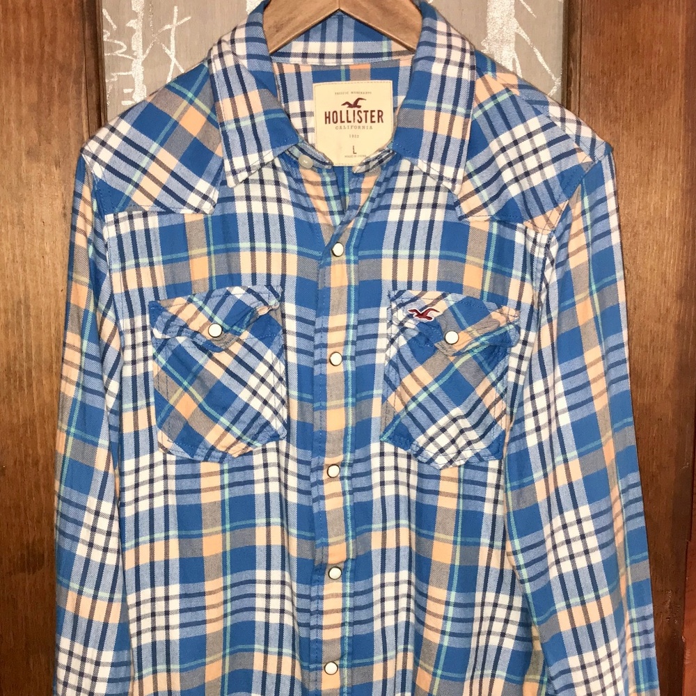 Hollister Pastel Flannel Button Down Shirt